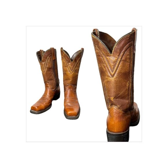 Vintage men's Durango boots with square toes and patina Size 8D - Picture 2 of 10